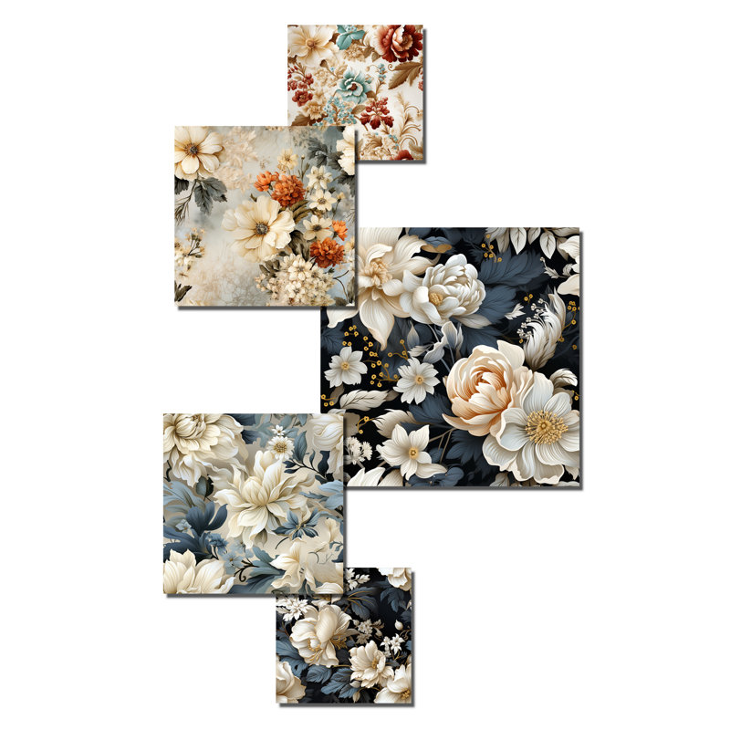 Lavenia - ensemble d'art mural floral de 5