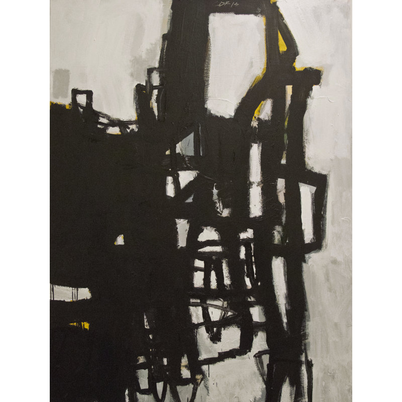 Intérieur par Carlos Davila Rinaldi - Peinture, H 32 po x l 24 po, Toile tendue