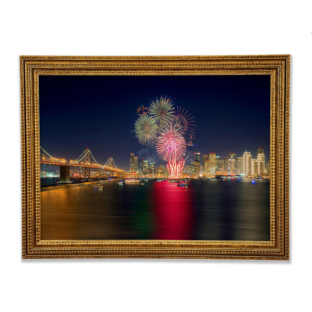 Feuerwerk über der Golden Gate Bridge - Druck