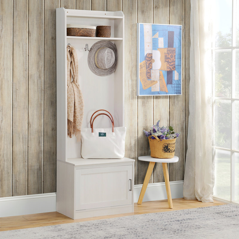 Hall Tree With Shoe Storage Bench, Entryway Bench With Coat Rack, Accent Coat Tree With Storage Shelves
