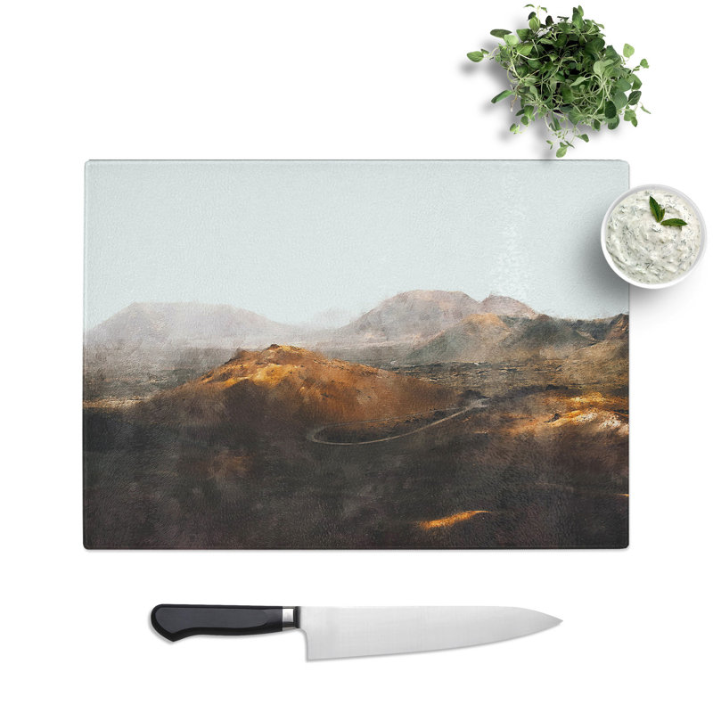 Lanzarote Spain Painting Chopping Board, 0.4cm H x 28.5cm W x 39cm L
