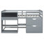 Lit mezzanine simple avec bureau à roulettes gris - Tablette et tiroir-1330095873
