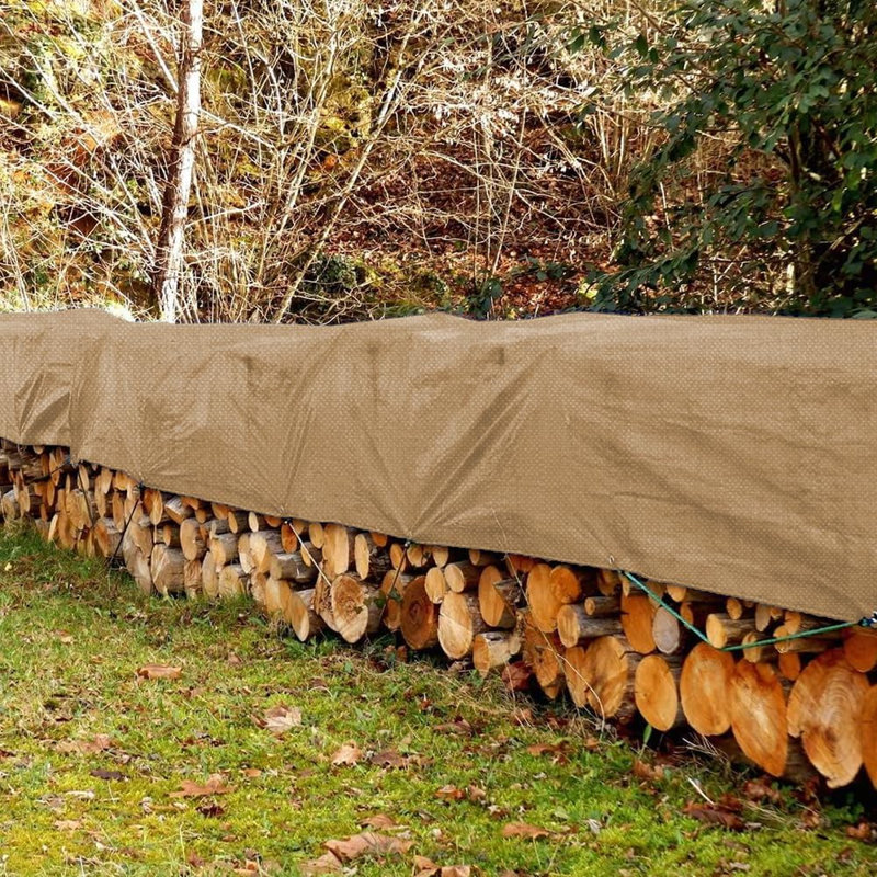 Heavy Duty Waterproof Canvas Tarp with Grommet & Reinforced Edges, Tarpaulin for Pool/Boat/Tent, 96" H x 120" W, Brown
