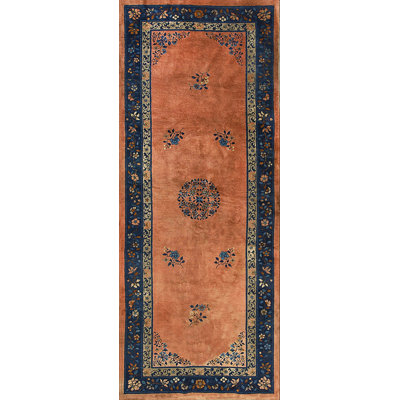 Long and Narrow Size Antique Floral Pattern Persian Chinese Wool Rug