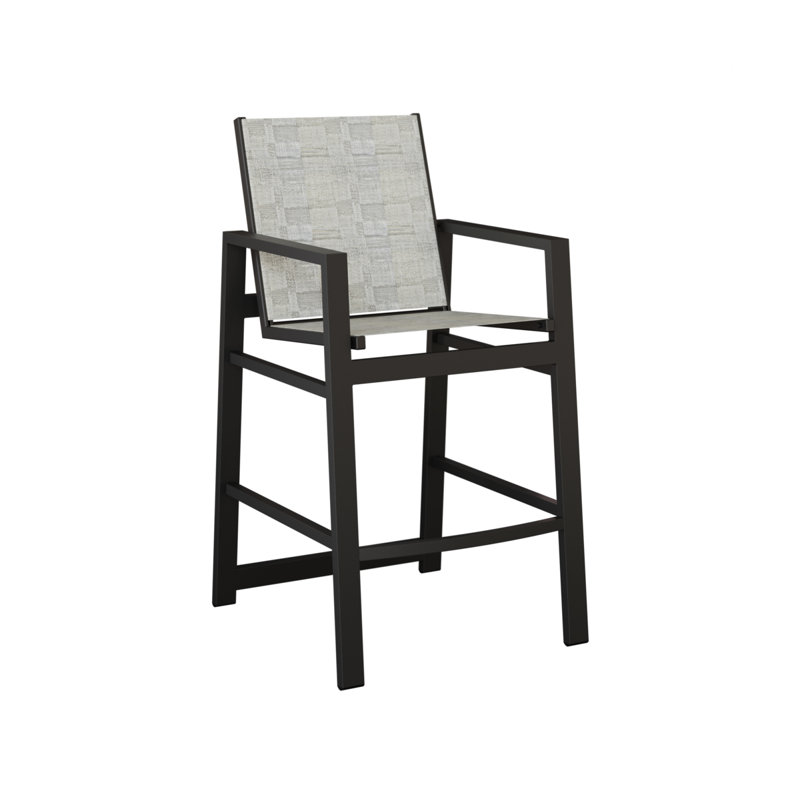 Berlin Gardens Vida Sling Bar Chair, Matte Black, Solido Luxe