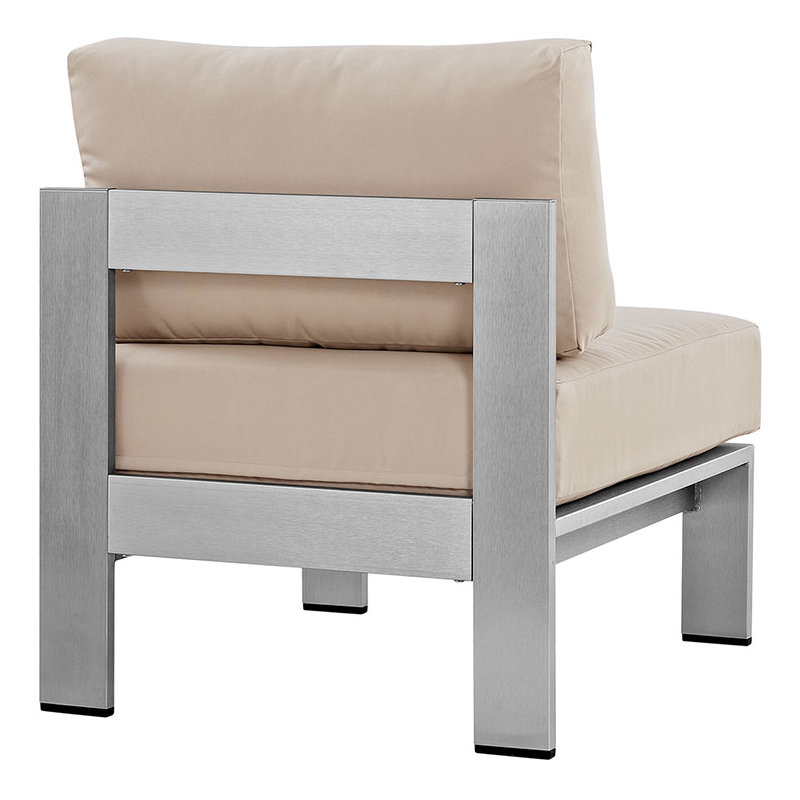 Shore 7-piece Aluminum Outdoor Patio Sectional Sofa Set, Beige