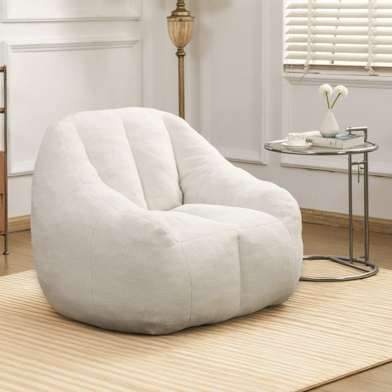Fabric Bean Bag Chair, White