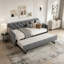 Lit de jour simple rembourré avec couchette escamotable et chargement USB-612474240