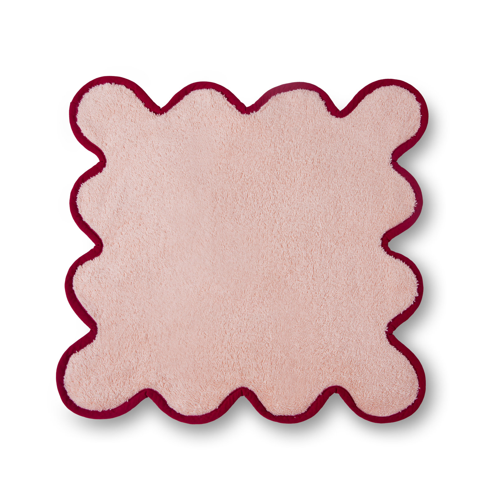 Scalloped Hand Towel, Pink, Hand Towel