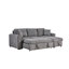 Canapé-lit modulaire réversible 96 po en tissu bouclé gris 96 po avec méridienne de rangement, porte-gobelets, port de chargement USB et coussins décoratifs