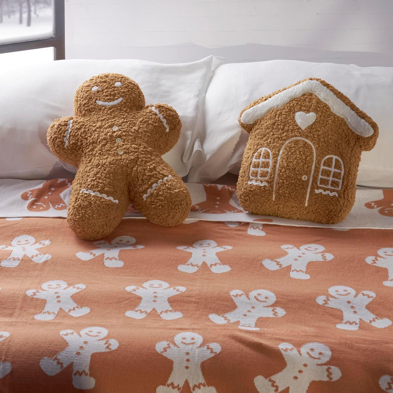 Primitives By Kathy Gingerbread House Shaped Pillow