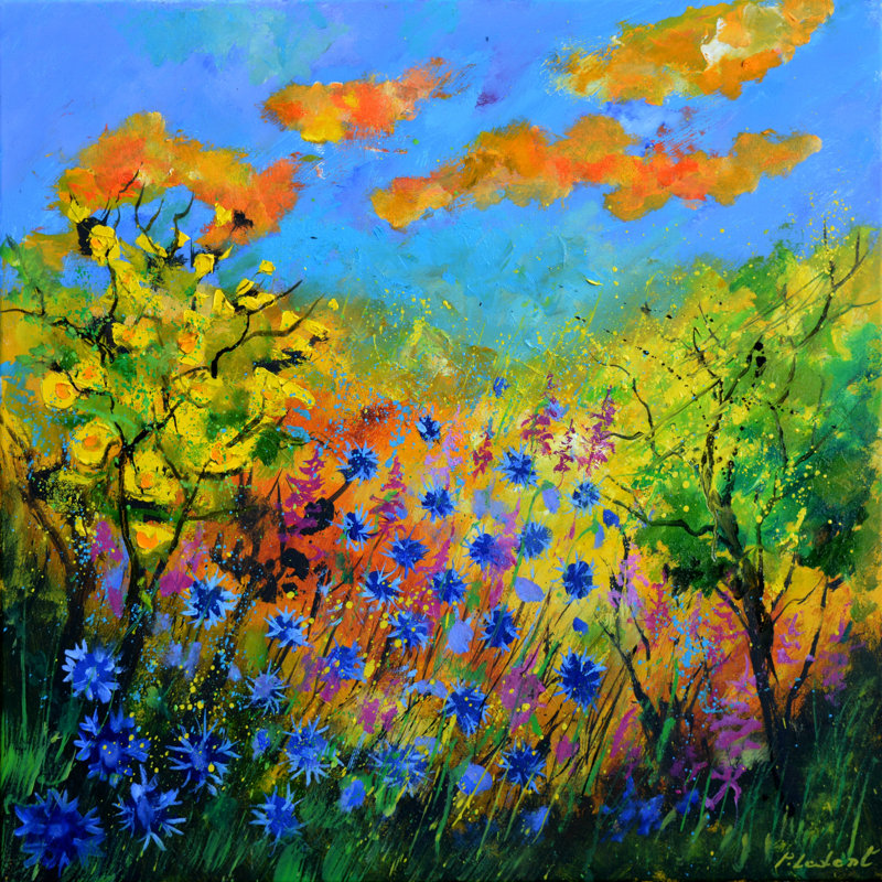 Blue Cornflowers Print by Pol Ledent, 25.25" H x 31.25" W