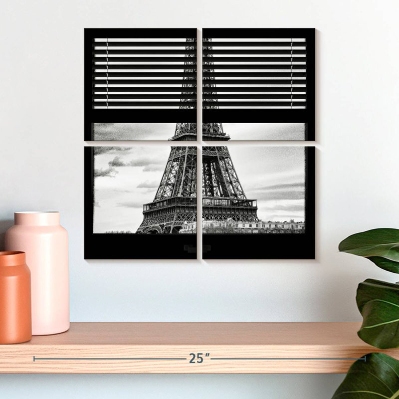 Eiffel Through The Blinds, 18" H x 18" W