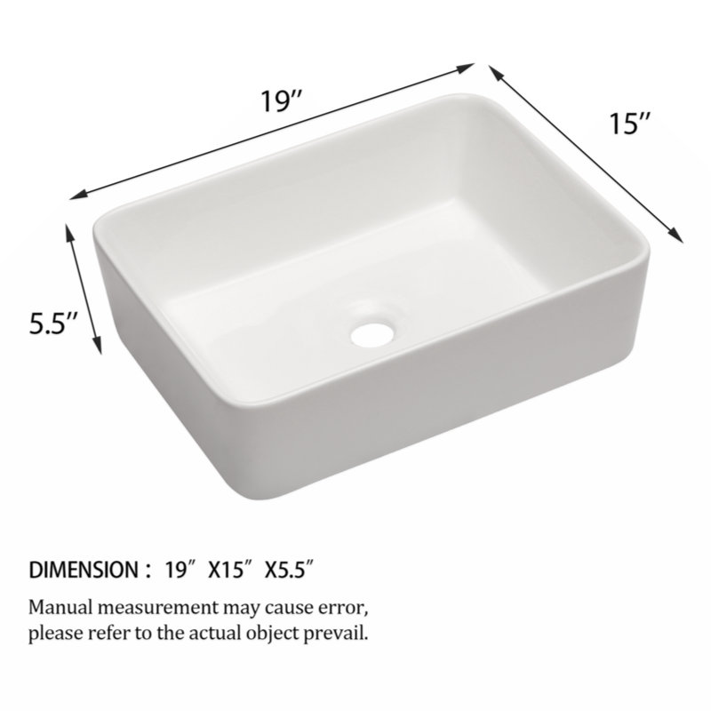 Wenty 15'' Ceramic Rectangular Bathroom Sink