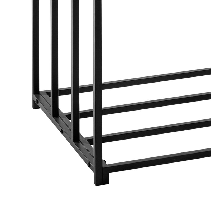 Support à bois d'extérieur durable de 4 pi avec toit incliné, rangement pour bûches de 1/4 po, capacité de 660 lb, métal thermolaqué pour une utilisation toute l'année