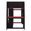 Lit mezzanine en bois pour lit simple avec bureau à DEL, lit mezzanine pour jouer avec tablettes multiples et support à vêtements suspendu