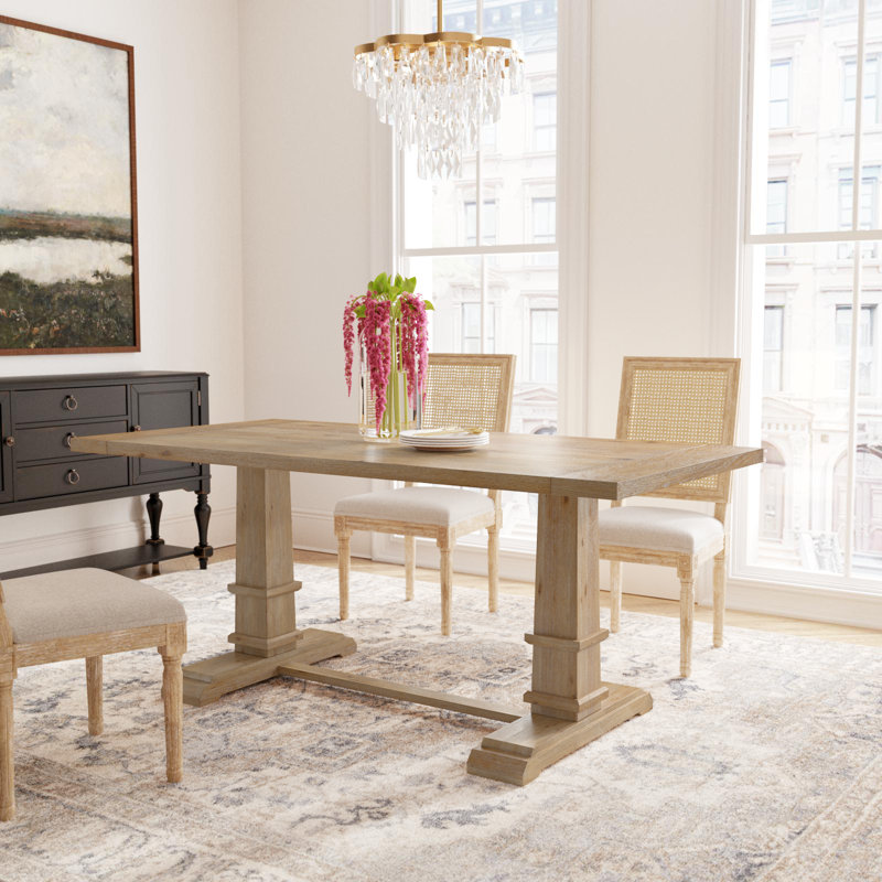 Heymann Trestle Dining Table, Rustic Brown