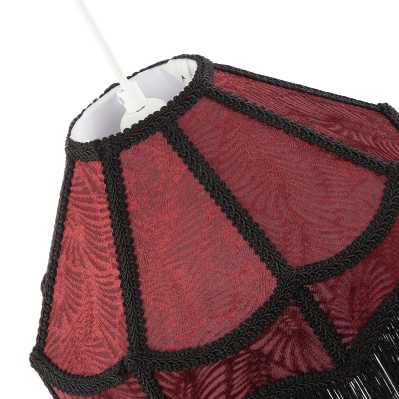 19cm H Fabric Empire Lamp Shade ( No Direct Attachment Method ) in Red