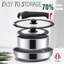 8 - Piece Non-Stick Stainless Steel Cookware Set