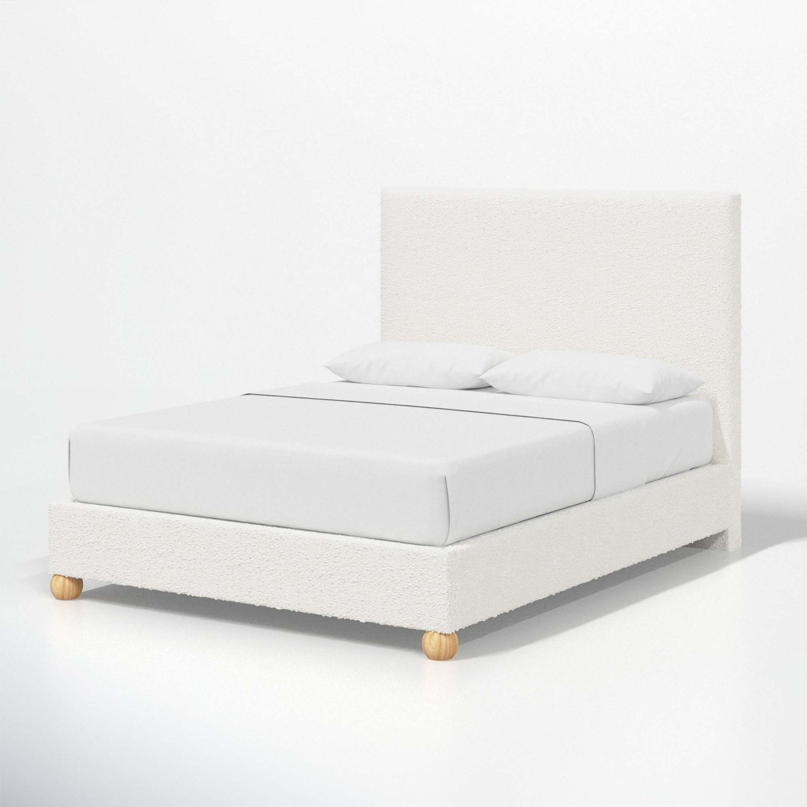 Benita Upholstered Bed, California King, Classic Snow Boucle
