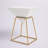  Azier Wood Inverted Pyramid Geometric Side End Accent Table with Gold Metal Stand-768681445-768681444