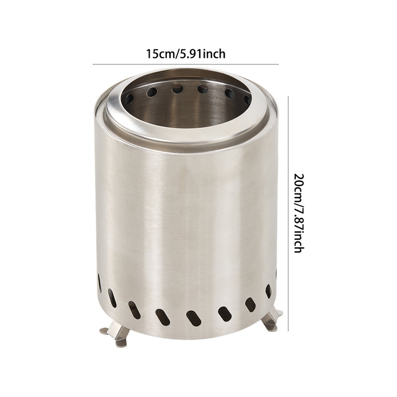Round Stainless Steel Charcoal Fire Pit