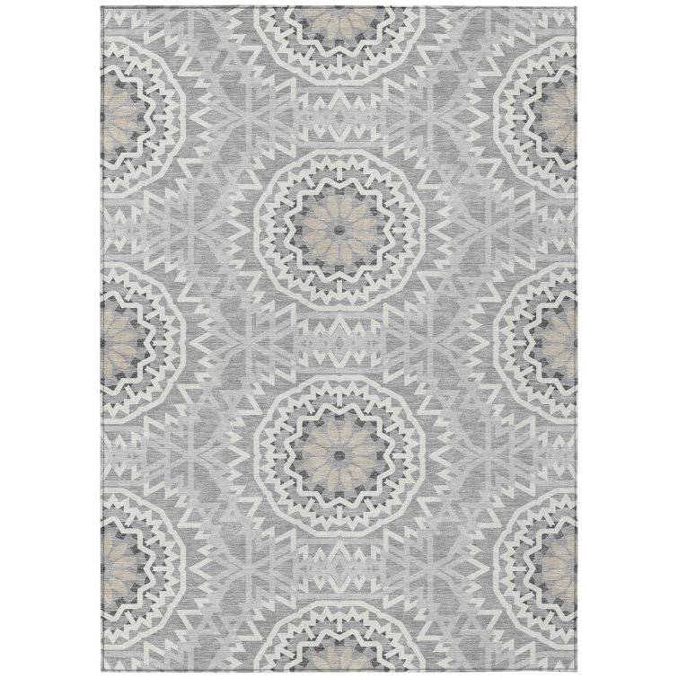Kawtar Washable Geometric Indoor / Outdoor Rug