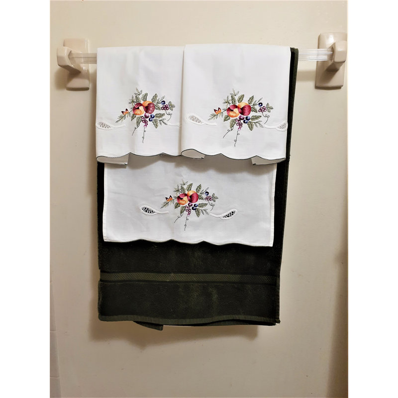Ensemble de serviettes brodées 100% coton 3 pièces