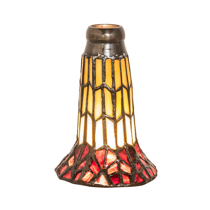 Abat-jour en forme de cloche en verre de 5,75 po (vis), Ambre / rouge
