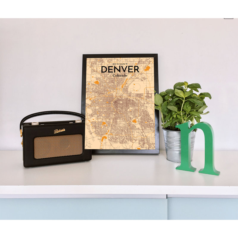 Denver City Map - No Frame Print, 91.4cm H x 61cm W x 0.1cm D
