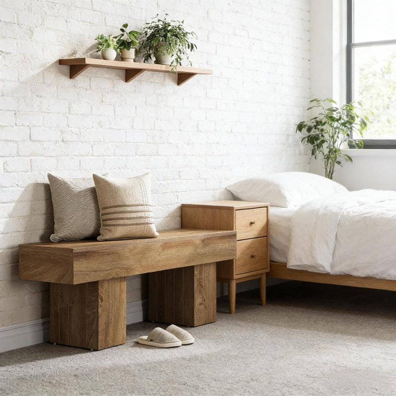 Modern End Of Bed Bench,Dining Bench,Stable Entryway Bench