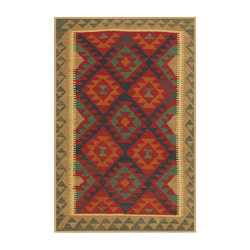 Tapis rouge / brun Southwestern, Rectangle 8 pi x 10 pi