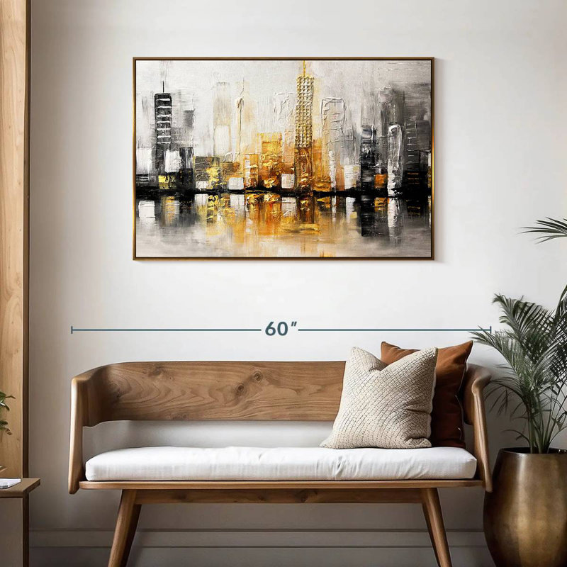 City View I, Cadre flottant doré, 43 po x 29 po