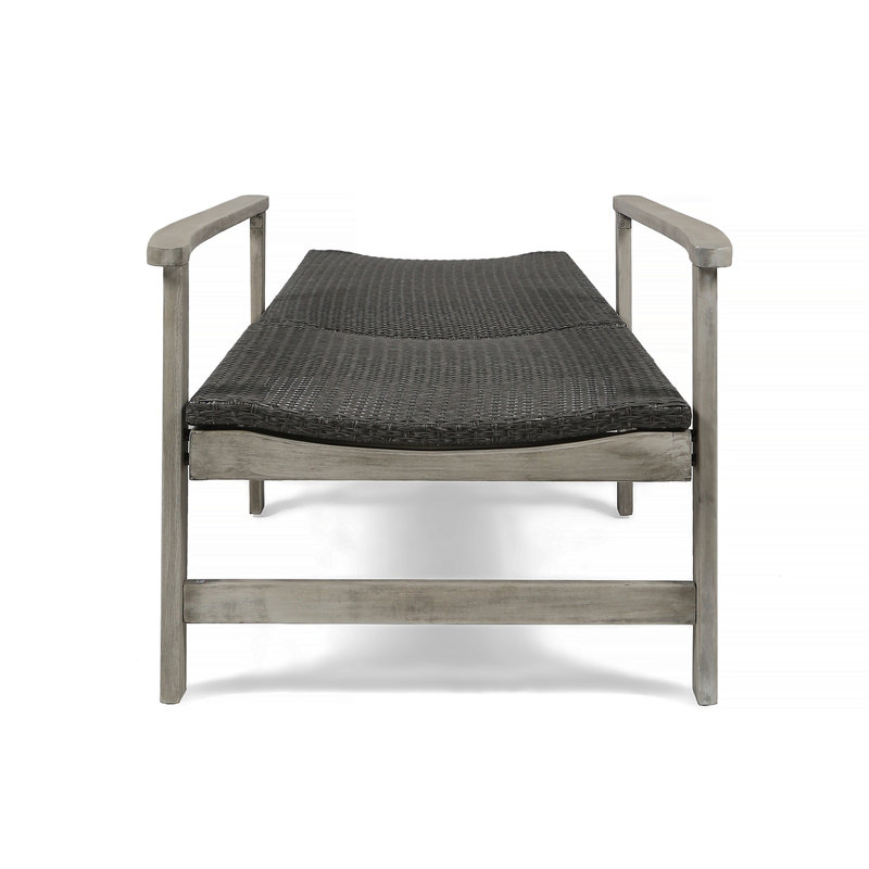 Chaise longue en bois et osier Hampton