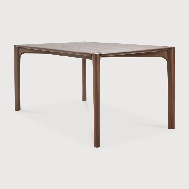 PI Solid Oak Dining Table, 30"H x 71"L x 35.5"W, Teak Brown