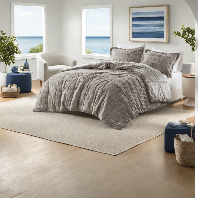 Ensembles de literie en fausse fourrure douillette simple simple TG gris moderne et confortable pour la maison