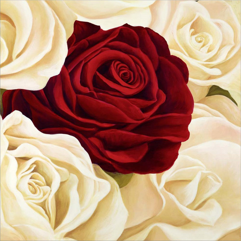 «Rose Composition (Détail)» par Serena Biffi, art mural sur toile, H 24 po x l 24 po x P 1,5 po