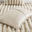 Édredon très grand en fausse fourrure taupe très grand, cordon côtelé - surface texturée, envers en velours ultra doux, approuvé
