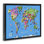 Éducative, carte du monde encadrée, art mural sur toile flottante par Carla Daly