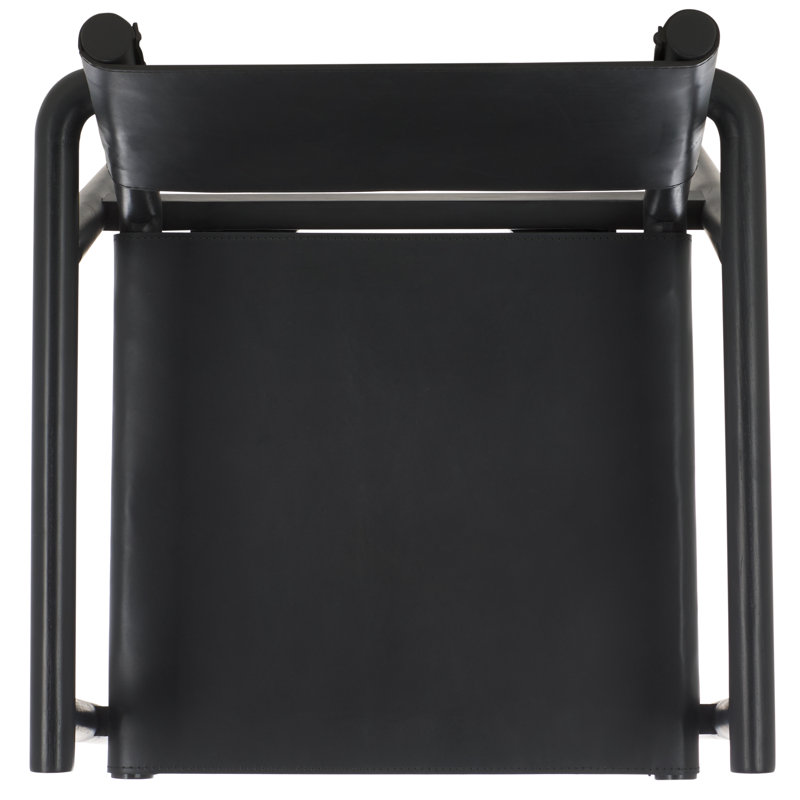 Hutson Leather Upholstered Dining Arm Chair, Black