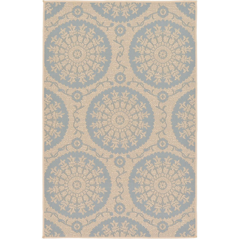 Tapis d'extérieur de couleur véranda Misty, Rectangle 4 pi x 6 pi