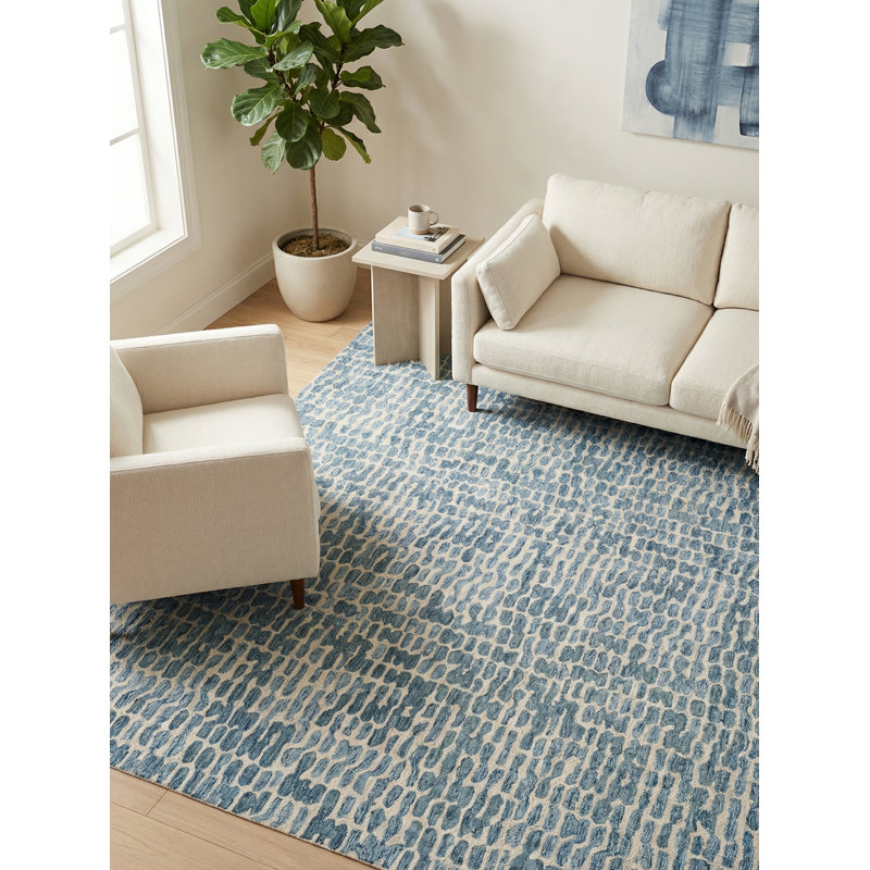 Ink Blot Hand Tufted Wool Abstract Indoor Rug, Rectangle 14' x 18'