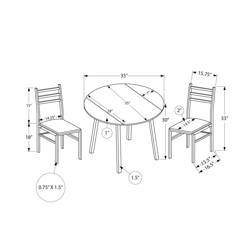Table de salle à manger Modern 3, abattant, métal noir, pieds en métal stratifié brun, siège taupe