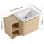 Meuble-lavabo mural 36 po avec lavabo en céramique, porte à fermeture en douceur et tablettes de rangement pour salle de bain moderne