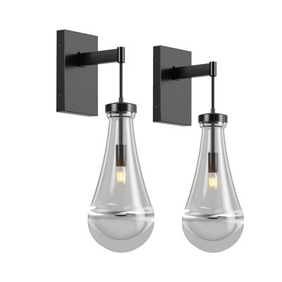 Wall Sconces Set Of Two, Black Dimmable Raindrop Wall Lighting, Modern Bathroom Sconces Wall Lamps Vanity Lighting For Living Room, Wall Lights For Bedroom, Hallway