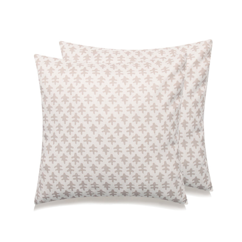 Housse de coussin Oat Leaf, Gris / beige