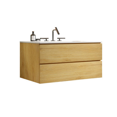 Meuble-lavabo en chêne naturel Modern