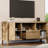 Farmhouse TV Stand for TVs up to 65" - Walnut Wooden Entertainment Center - Doors, Adjustable Shelves, Large Drawer, Open Storage, 6 Legs - Living Room Media Console - Color: Walnut
