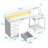 Writing Desk With Led & Power Outlet, Computer Desk With 4-tier Fabric Drawers, Reversible Corner Desks With Large Monitor Stand-898475280