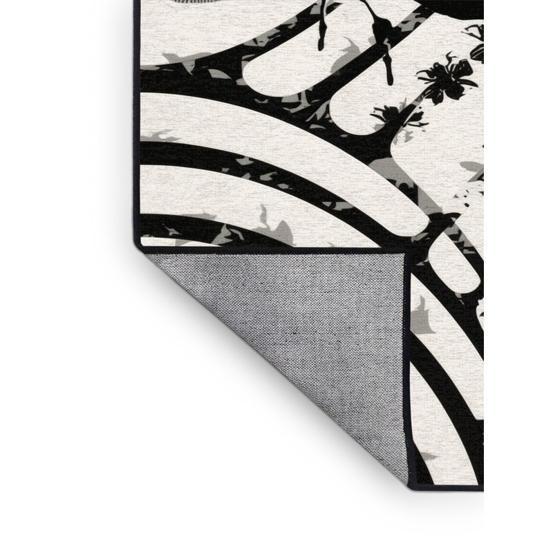 Machine Washable Osckar Bee Modern Arc Rug in Gray – Binding, 8x12